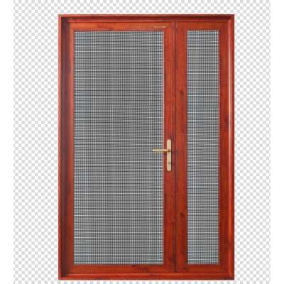 burglar proof security screen aluminum frame safe door side swing door screen wood skin color mosquito net picture door